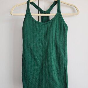 Lululemon Ribbed Racerback Tank Top – Size 6, Forest Green, Mint Condition